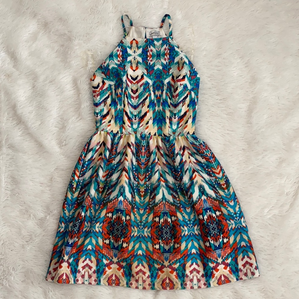 Rainbow halter dress size xs